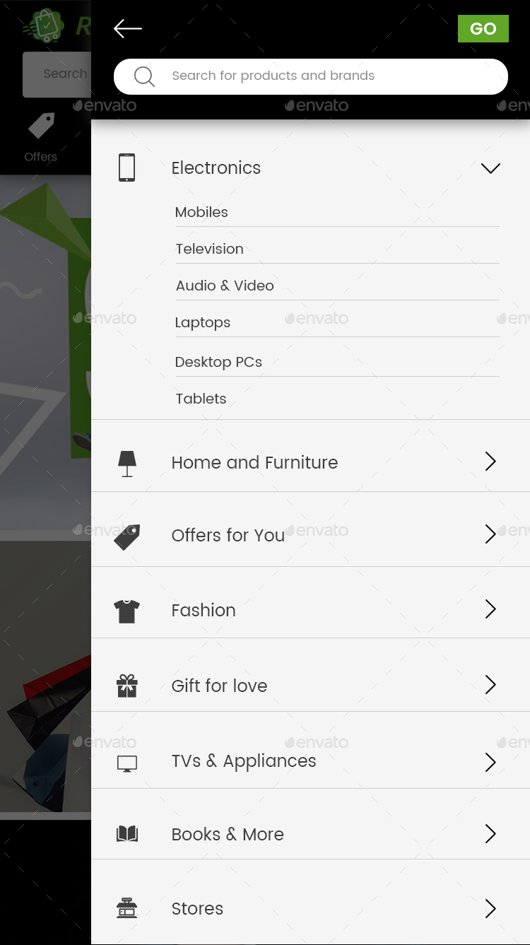 RushCart Multipurpose App UI Kit, Web Elements GraphicRiver